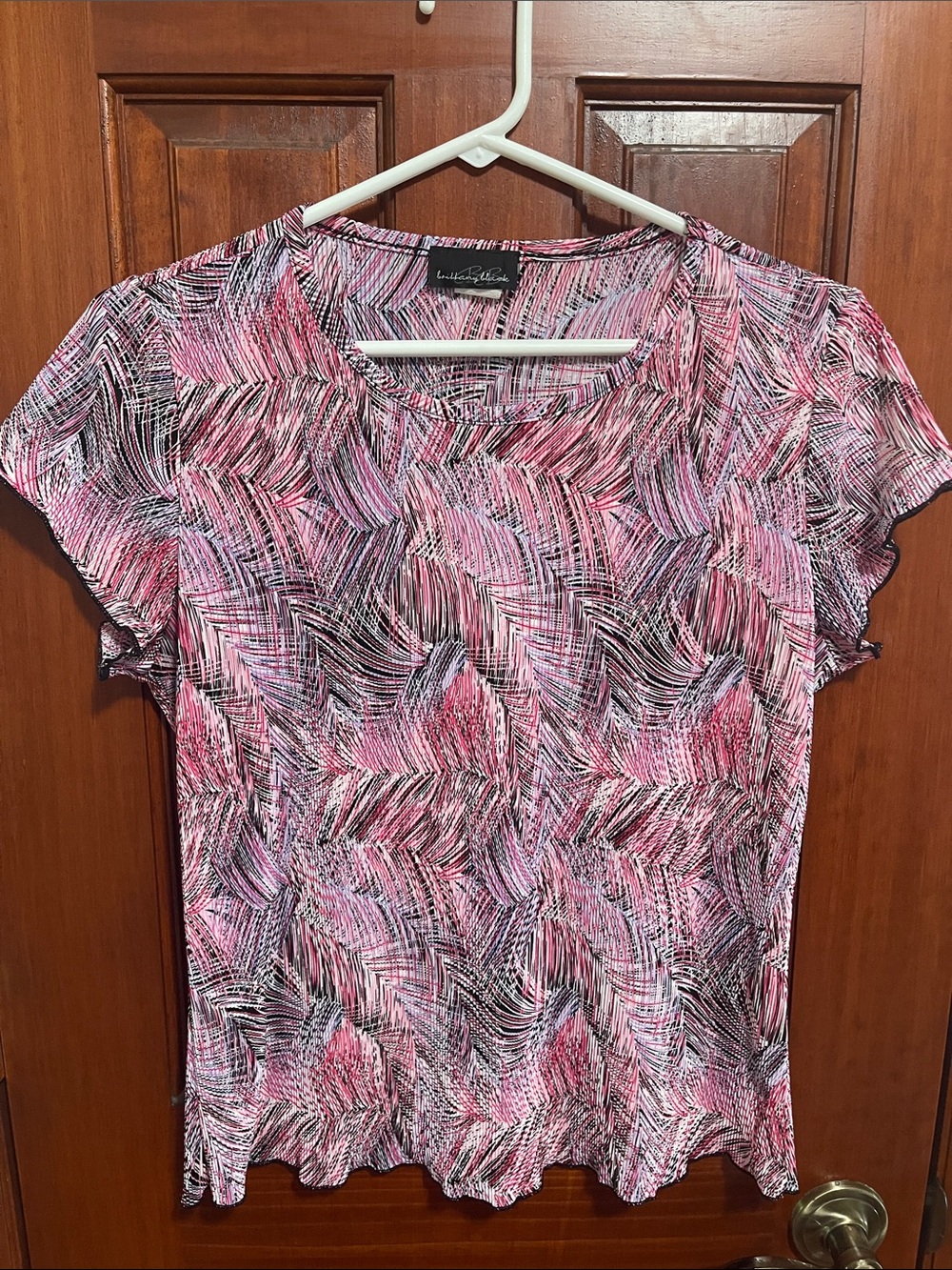 Brittany Black Pink & Black Abstract Short-Sleeve Tee